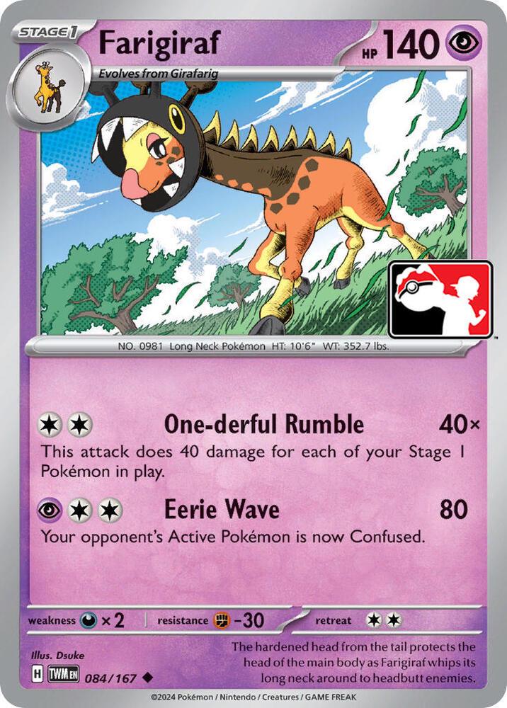 Twilight Masquerade Farigiraf [Prize-Pack] Pokémon card